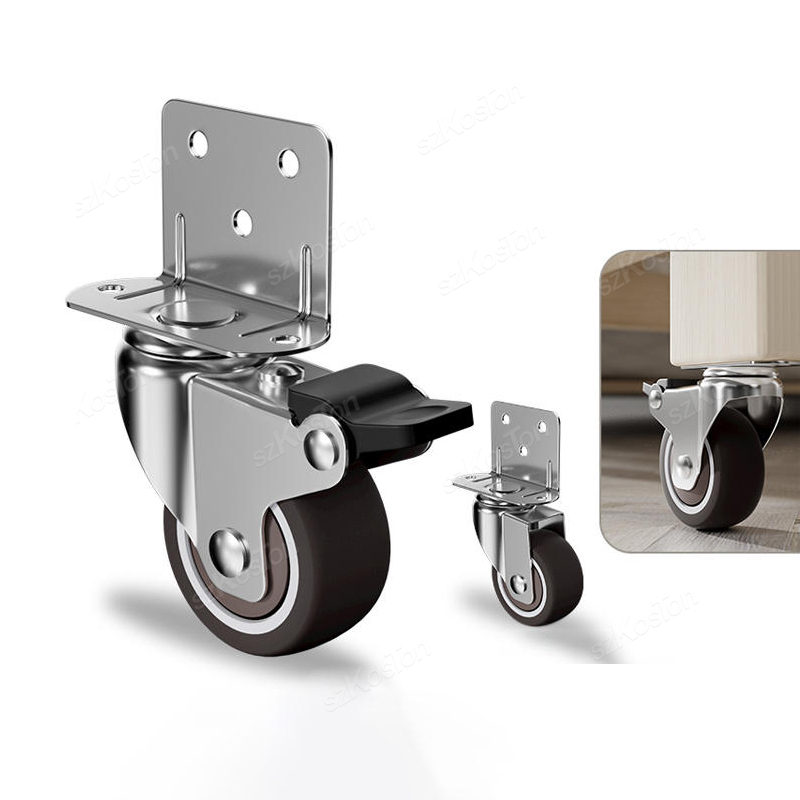 Baby Nursery Trolley - 4pcs L-shaped Furniture Casters Wheels Soft