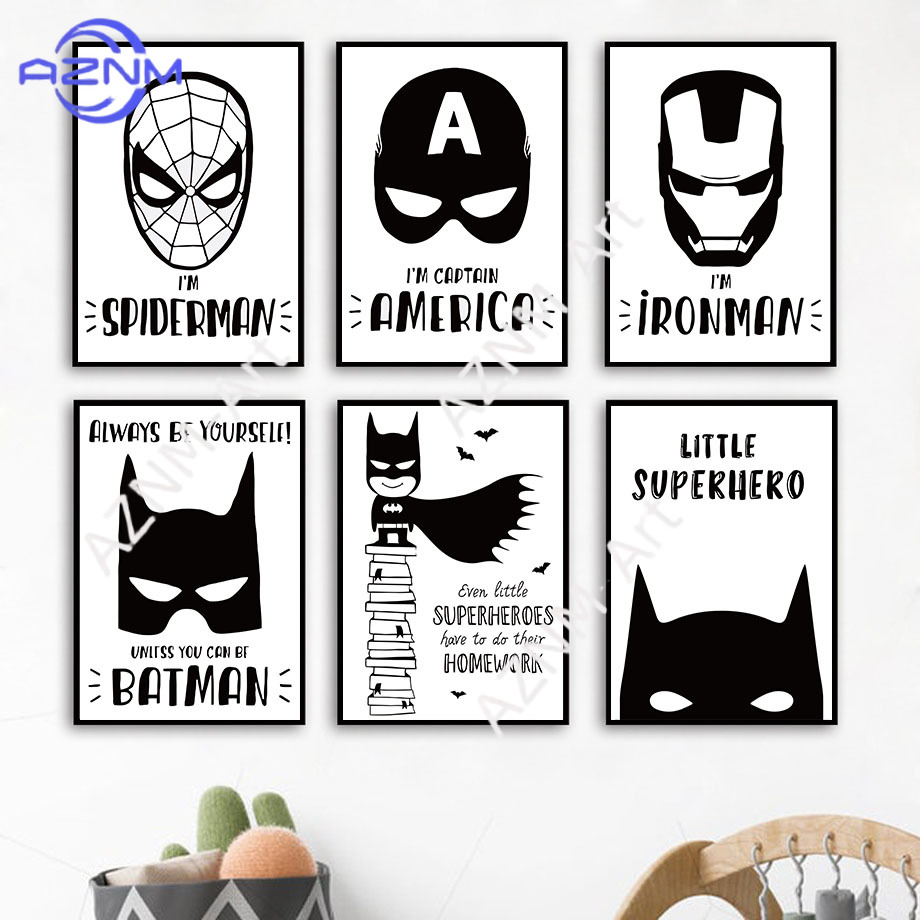 Baby Nursery Boy - Wall Art Canvas Painting Bat Comic
