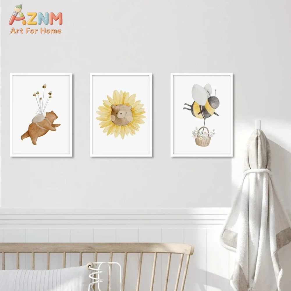 AZNM Watercolor Bear Fox Anima - Baby Nursery Frames review and price