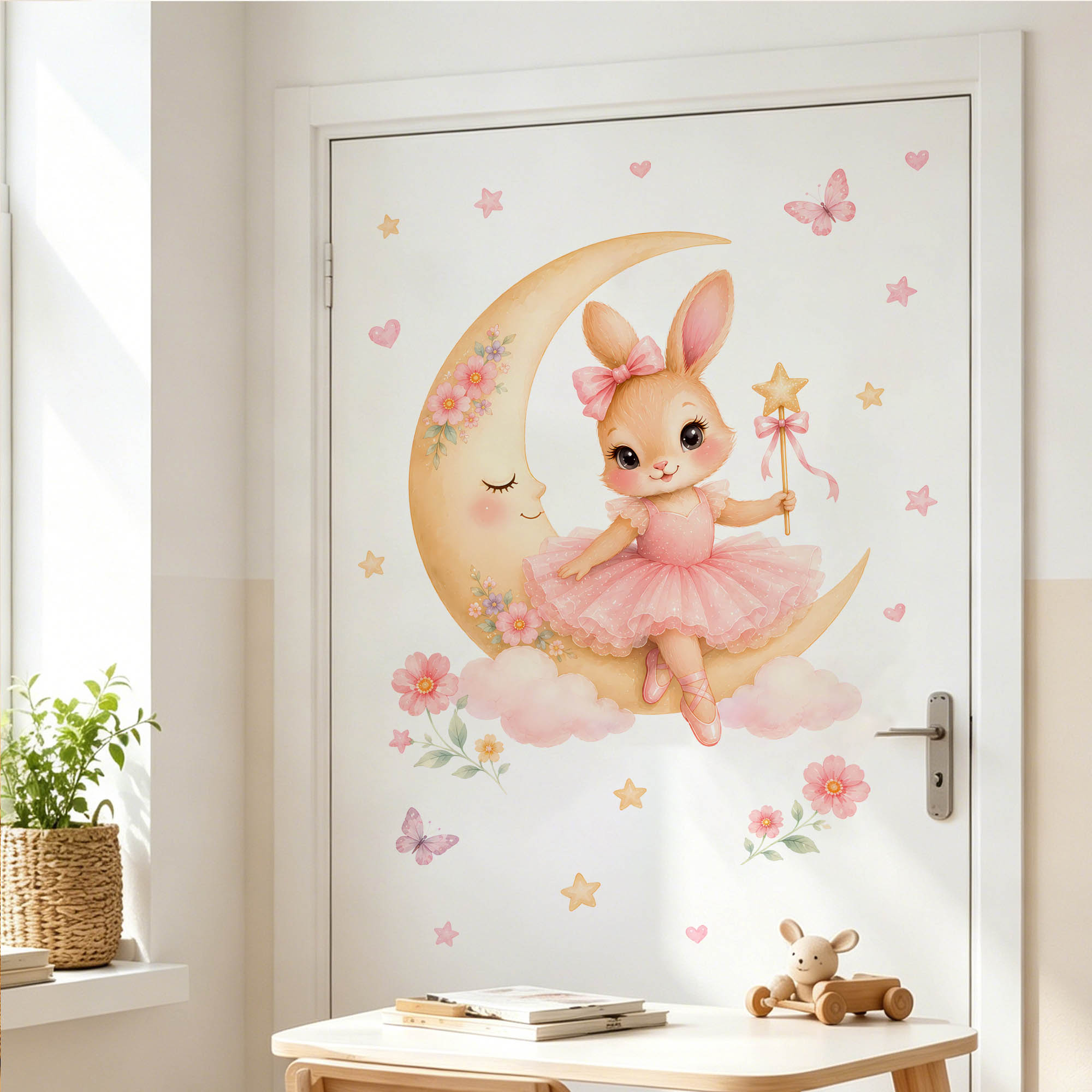 Watercolor Ballerina Bunny Moo - Baby Girl Nursery Quotes review and price