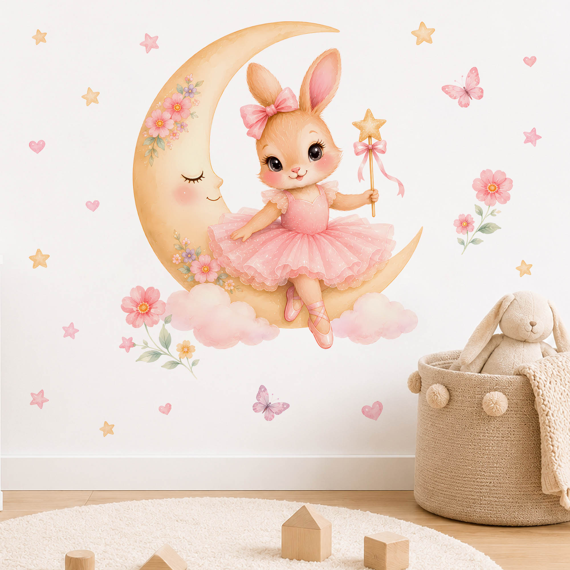 Watercolor Ballerina Bunny Moo - Baby Girl Nursery Quotes review and price