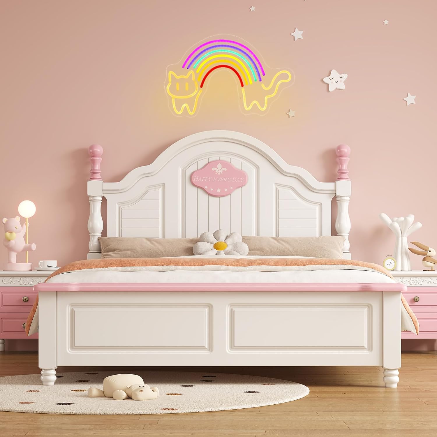 Rainbow Cat Neon Sign Cute Cat - Baby Nursery Wall Lights review and price