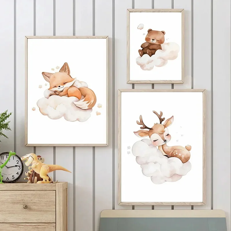 Cartoon Cloud Animal Canvas Pa - Baby Nursery Frames review and price