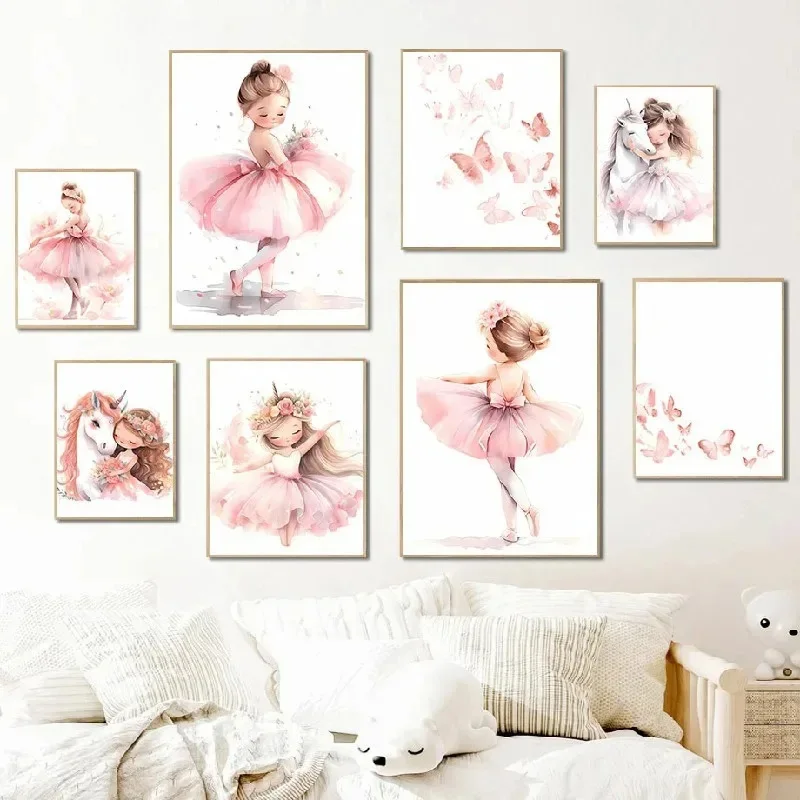 Pink Ballerina Girl Unicorn Bu - Baby Nursery Frames review and price