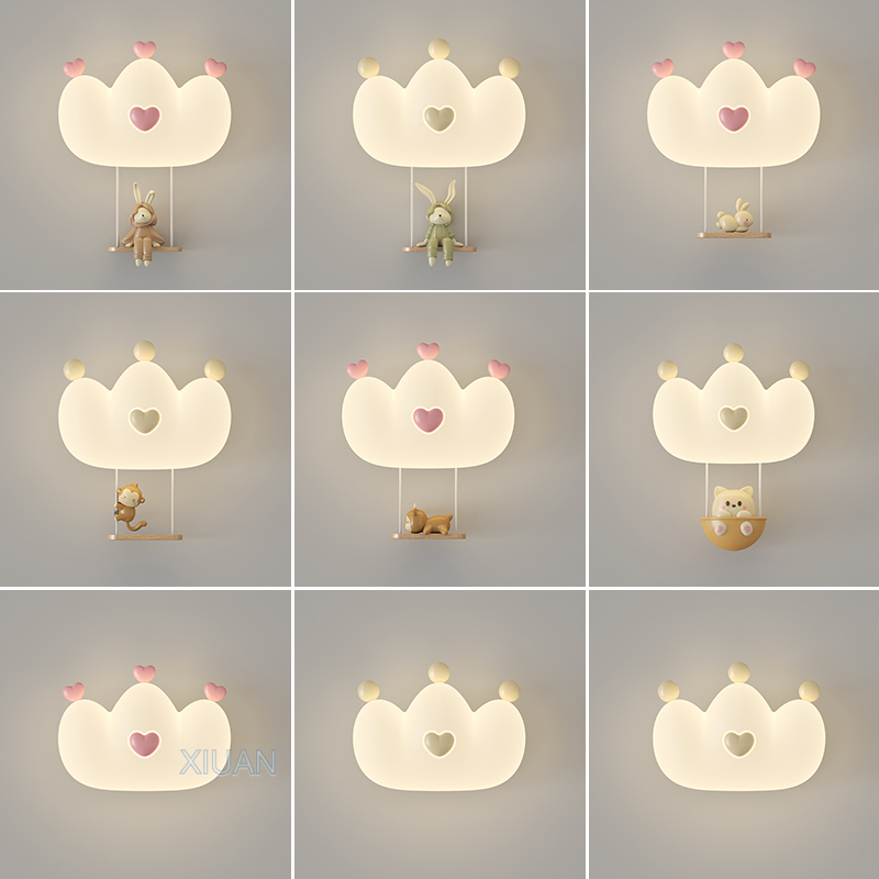 Romantic Pink Crown Wall Lamps - Baby Nursery Wall Lights review and price