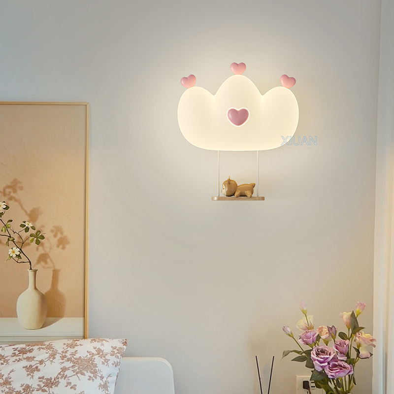 Romantic Pink Crown Wall Lamps - Baby Nursery Wall Lights review and price