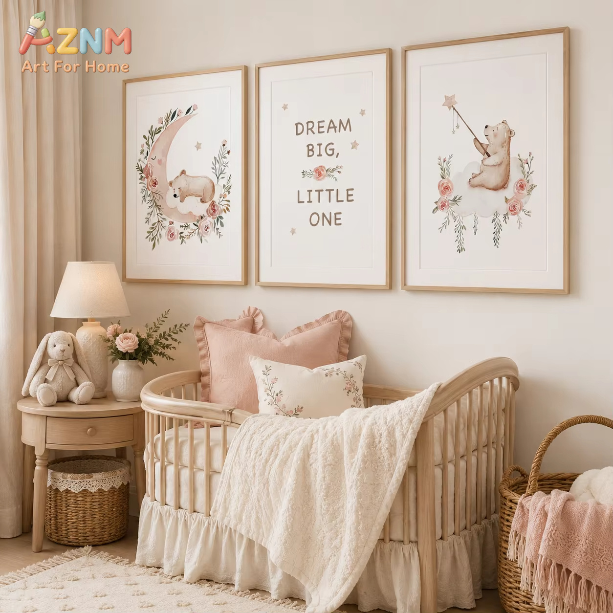 AZNM Nursery Flower Wall Art,  - Baby Girl Nursery Quotes review and price