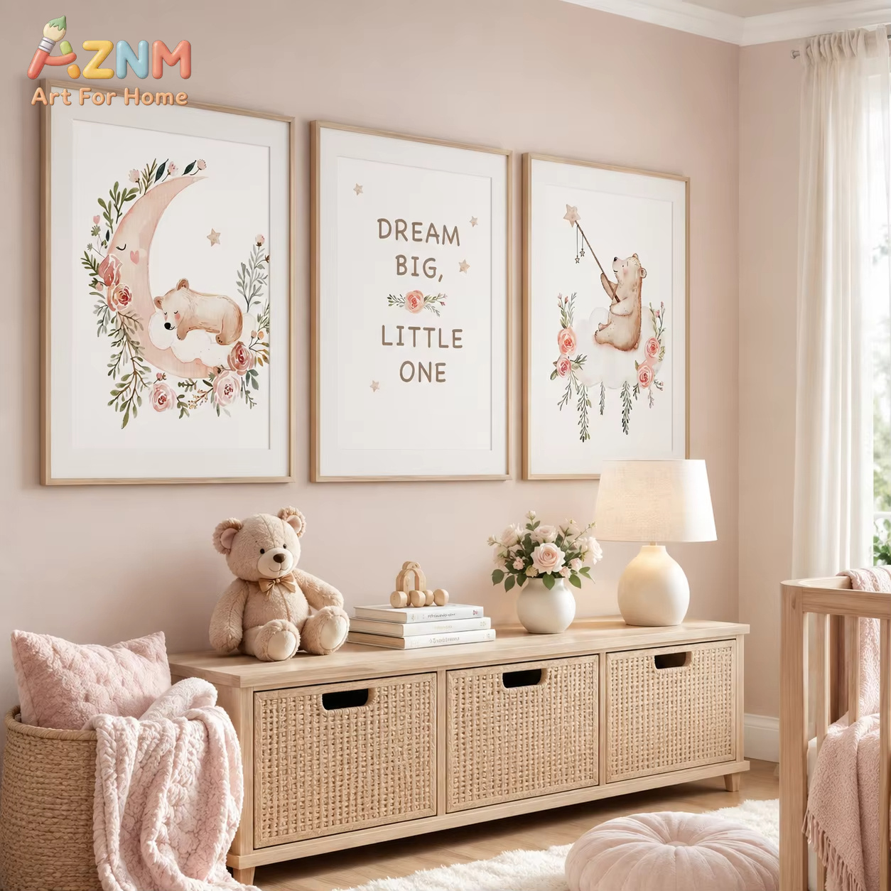 AZNM Nursery Flower Wall Art,  - Baby Girl Nursery Quotes review and price