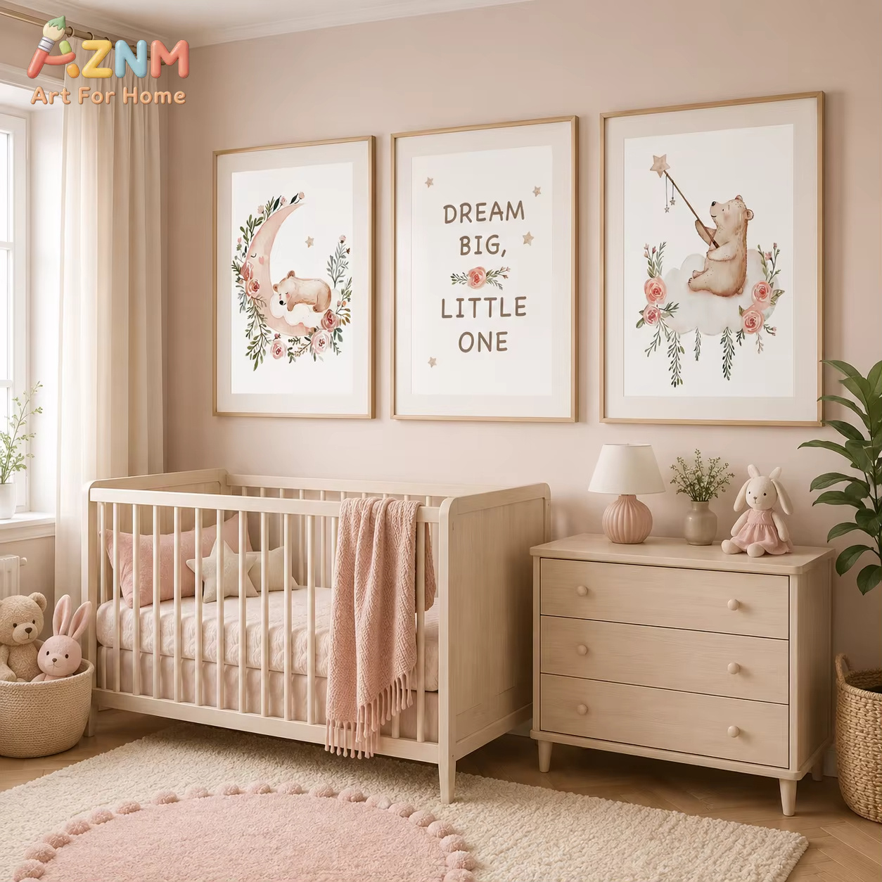 AZNM Nursery Flower Wall Art,  - Baby Girl Nursery Quotes review and price