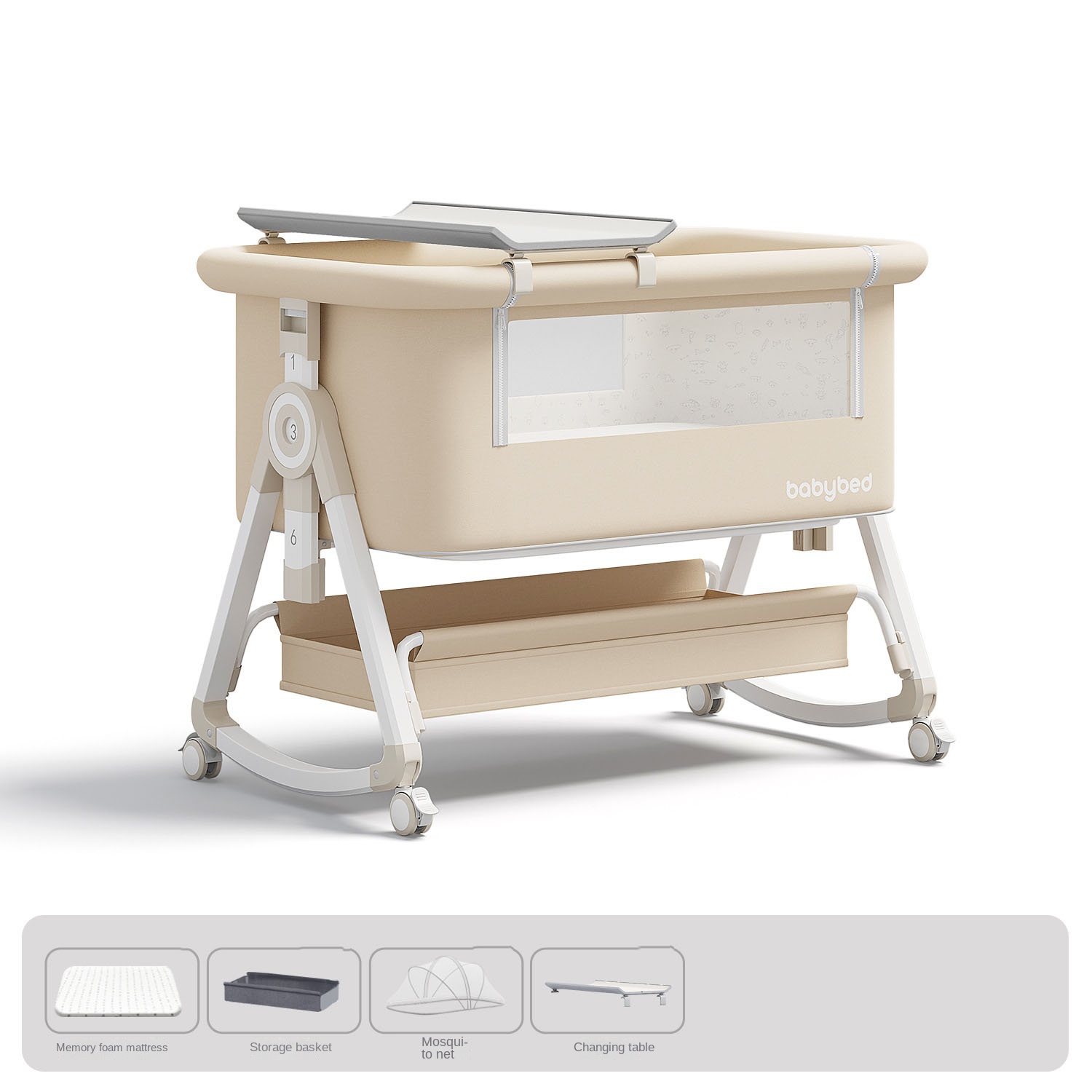 Baby Crib , Portable and Adjus - Baby Nursery Trolley review and price