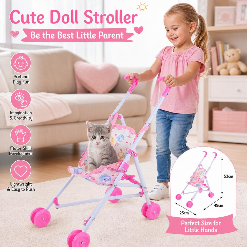 Doll Stroller Pink Baby Pram T - Baby Nursery Trolley review and price