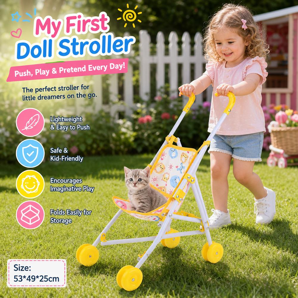 Doll Stroller Pink Baby Pram T - Baby Nursery Trolley review and price