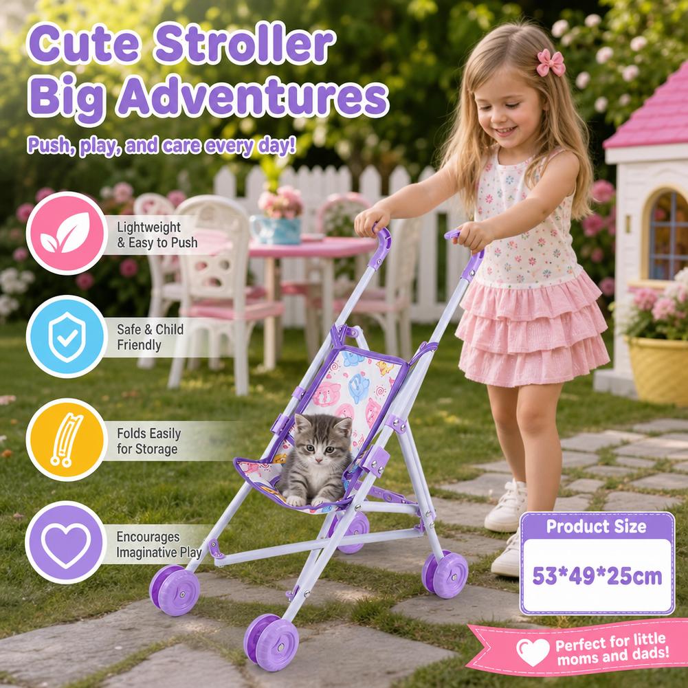 Doll Stroller Pink Baby Pram T - Baby Nursery Trolley review and price