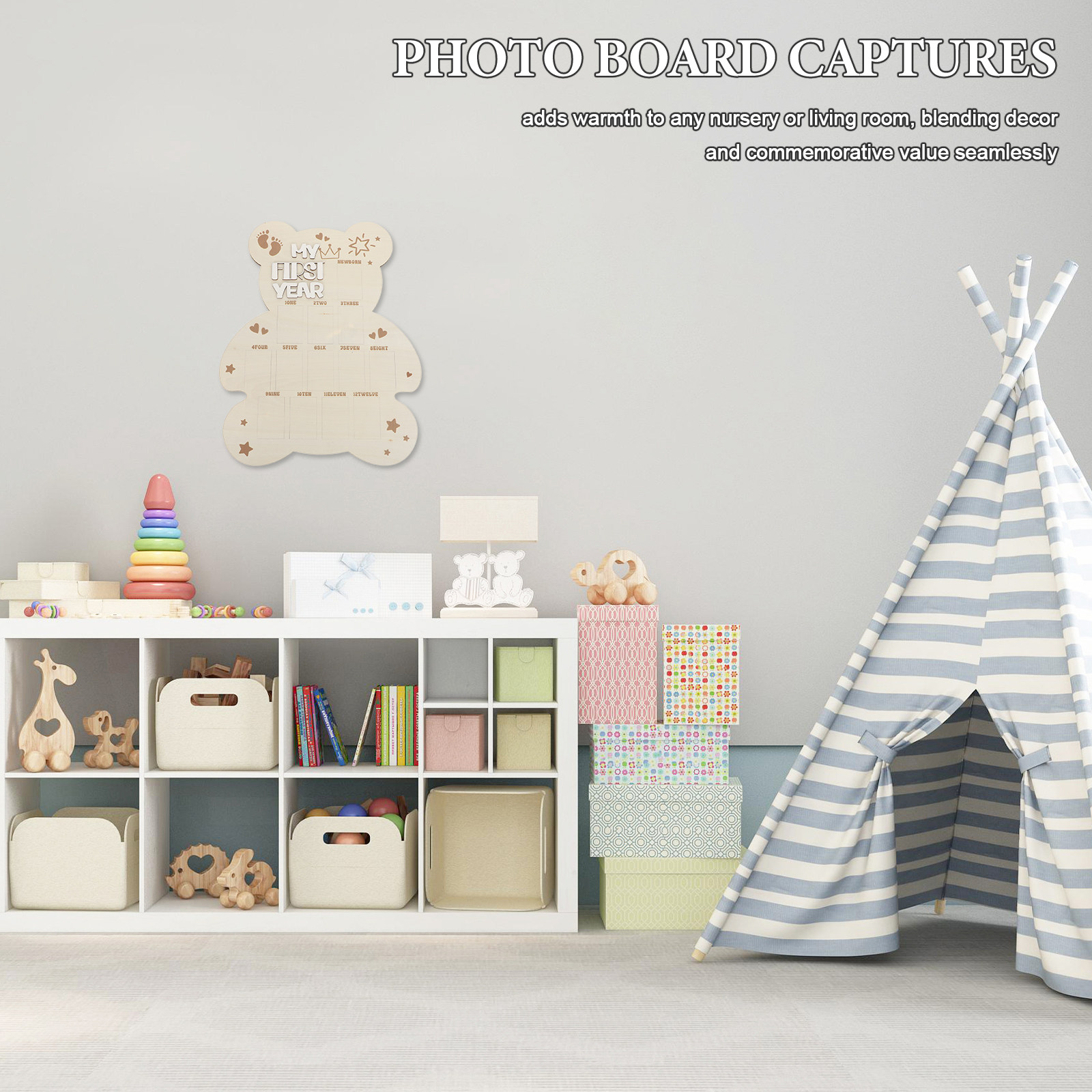 Newborn Photo Board Wooden Bab - Baby Nursery Frames review and price