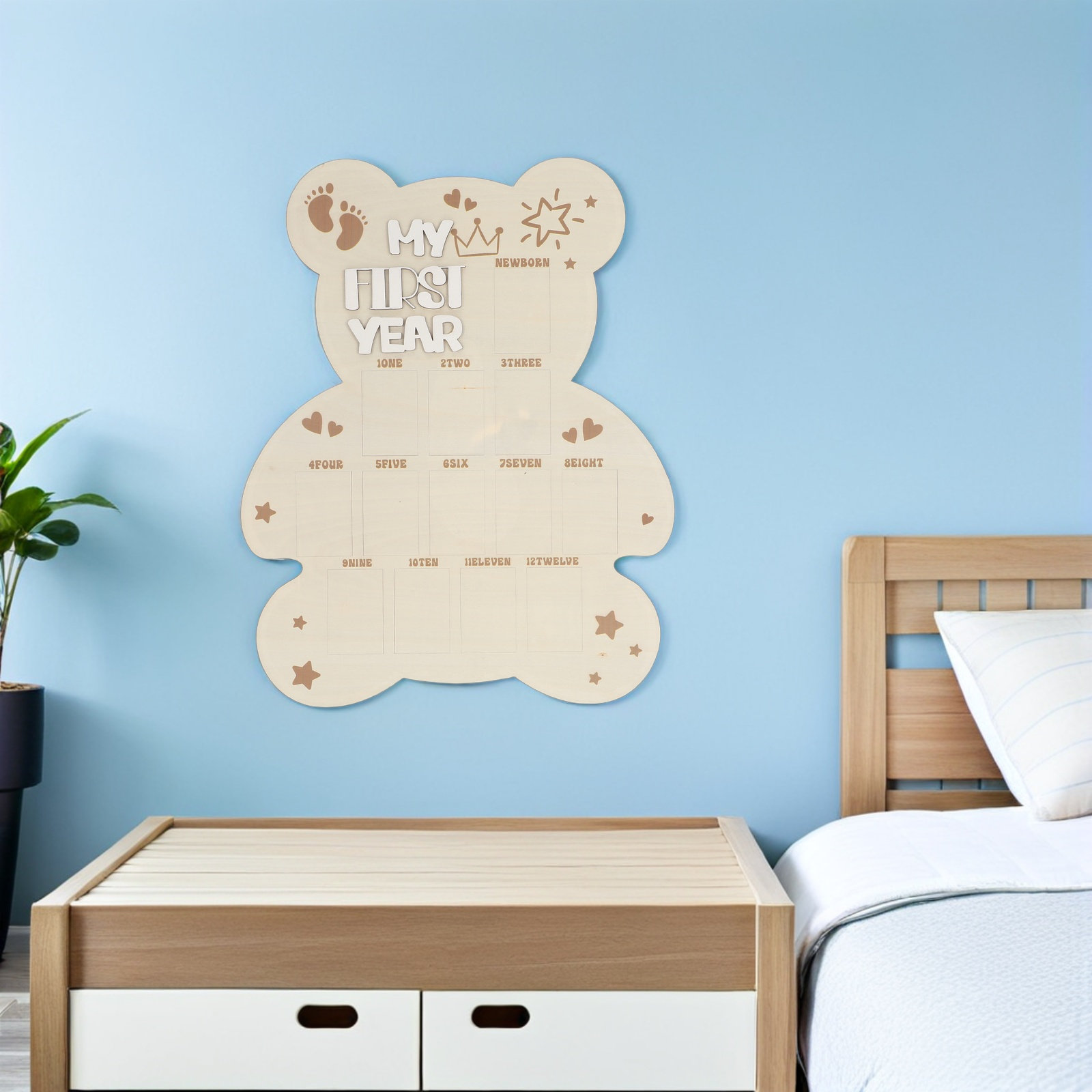 Newborn Photo Board Wooden Bab - Baby Nursery Frames review and price