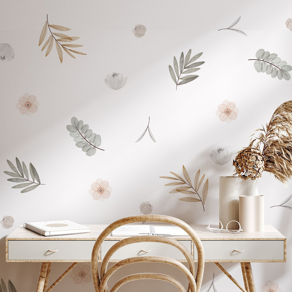 Boho Leaves Botanical DIY Wall - Baby Girl Nursery Quotes review and price
