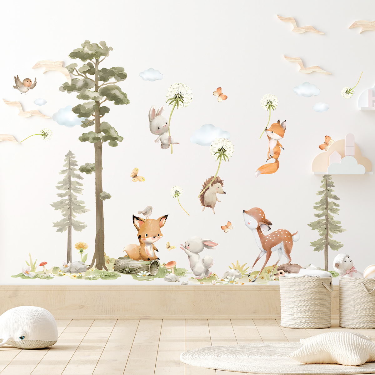 Cute Forest Animals Wall Stick - Baby Girl Nursery Quotes review and price
