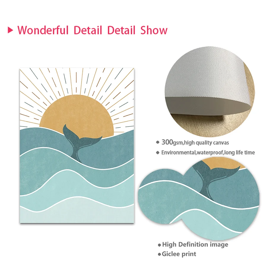 1pc frameless Fish Whale Seagu - Baby Girl Nursery Quotes review and price