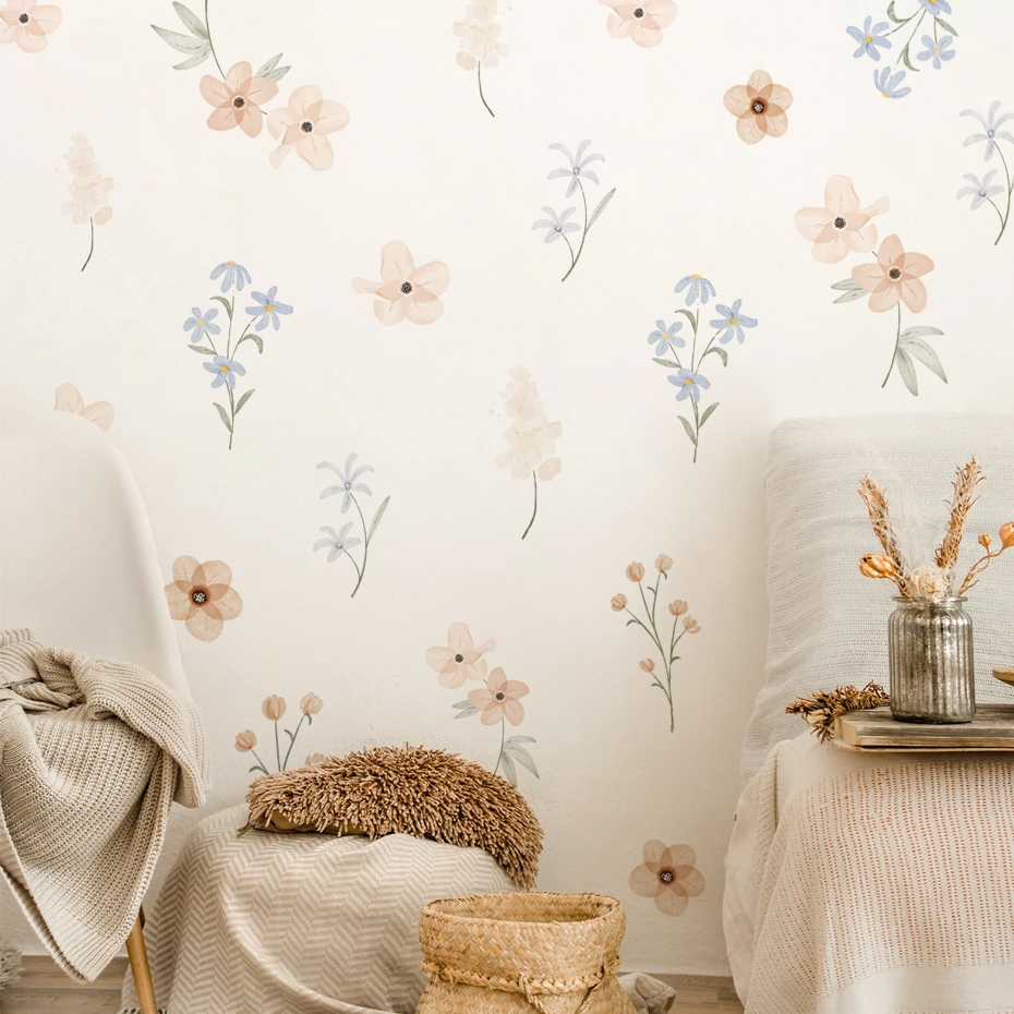 Watercolor Flowers Wall Sticke - Baby Girl Nursery Quotes review and price