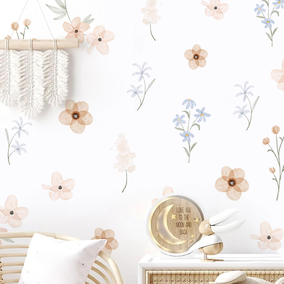 Watercolor Flowers Wall Sticke - Baby Girl Nursery Quotes review and price