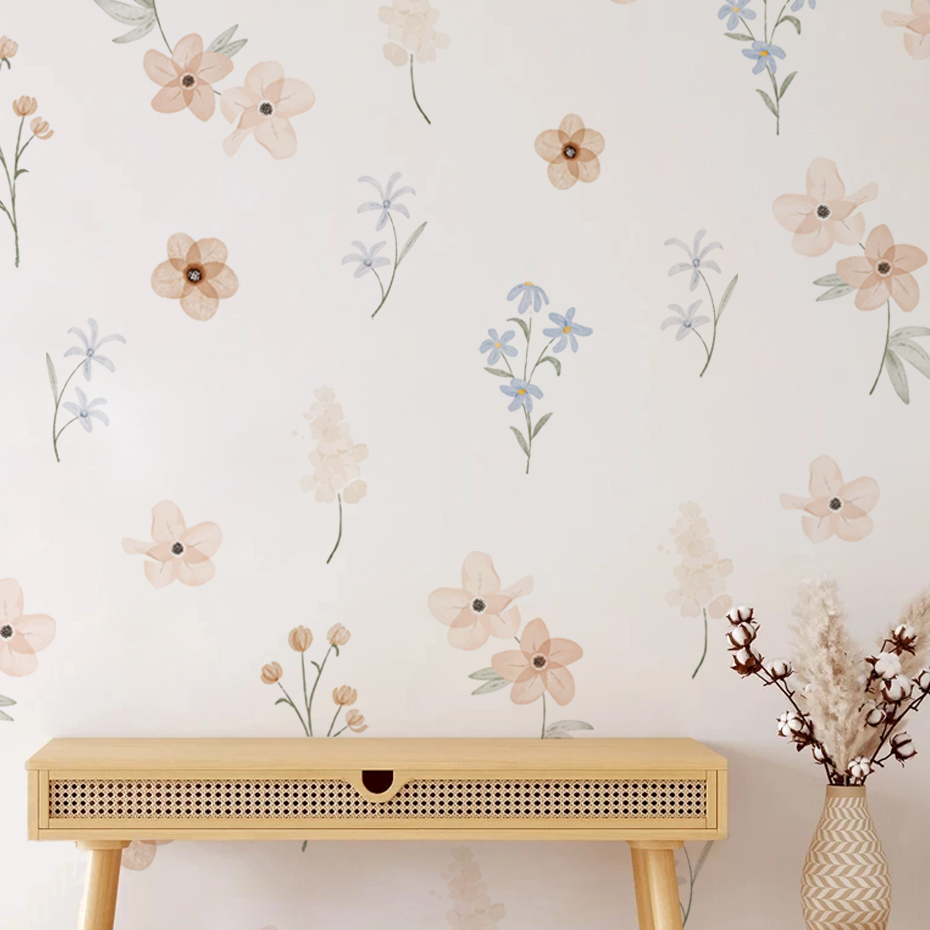 Watercolor Flowers Wall Sticke - Baby Girl Nursery Quotes review and price