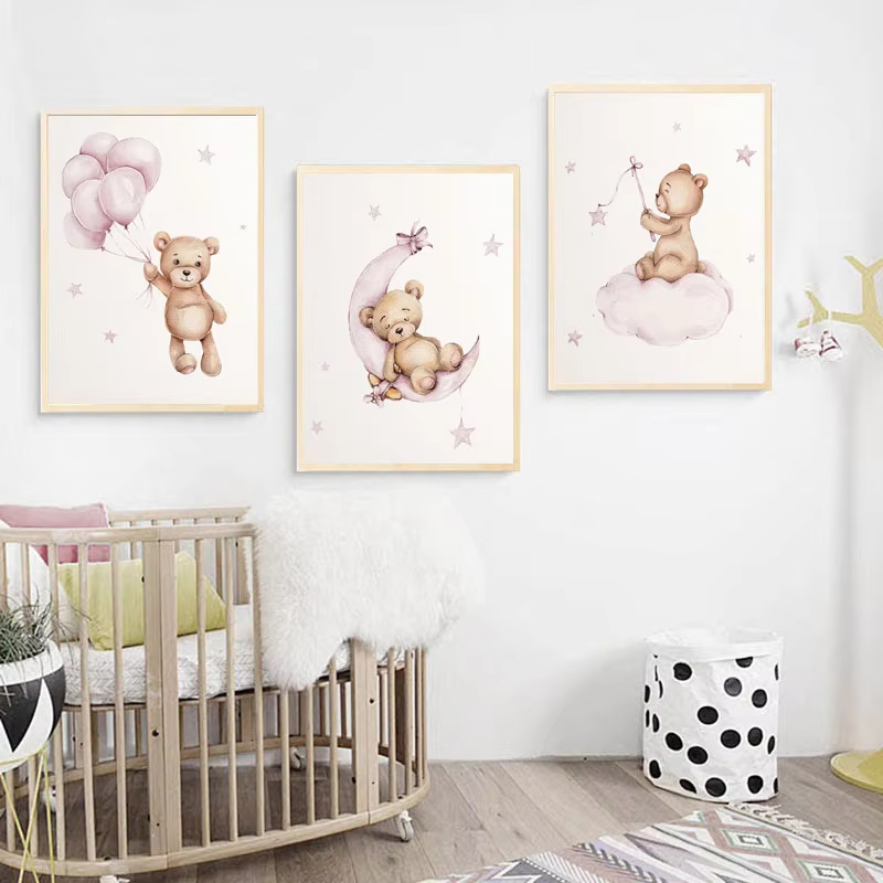 Bear Nursery Wall Art Decor Te - Baby Nursery Decor Girl review and price